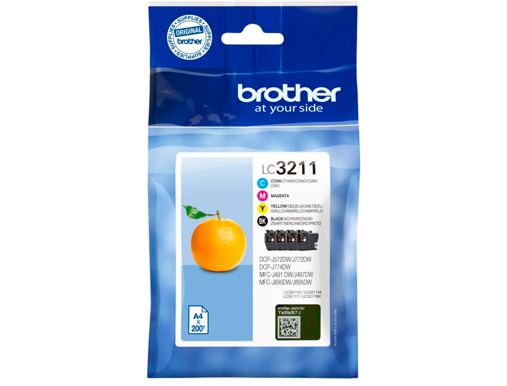 BROTHER - Ink-jet lc3211 dcp-j572 / dcp-j772 / dcp-j774 / mfc-j890 / mfc-j895 paquete 4 amarillo (Ref. LC3211VAL)