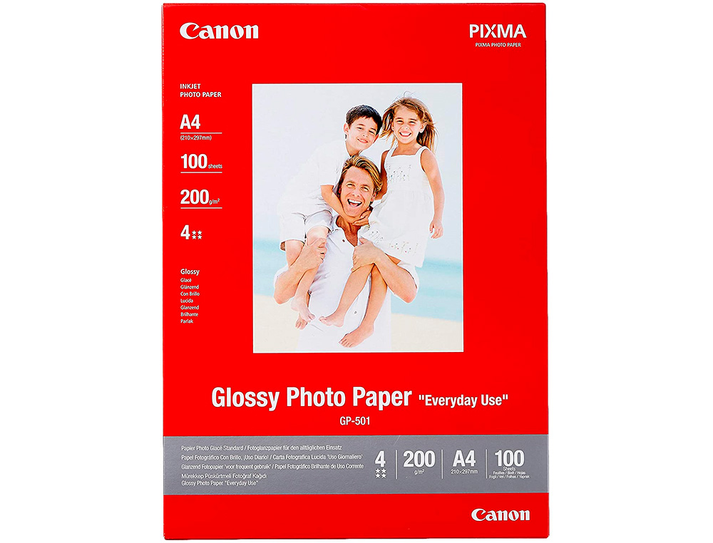 CANON - Papel foto A4 brillante 200gr/m2 paquete 100 hojas (Ref. 0775B001)