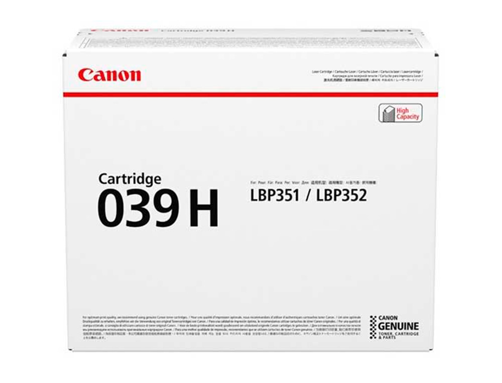 CANON - Toner 039h isensys lbp351x lbp352x negro (Ref. 0288C001)