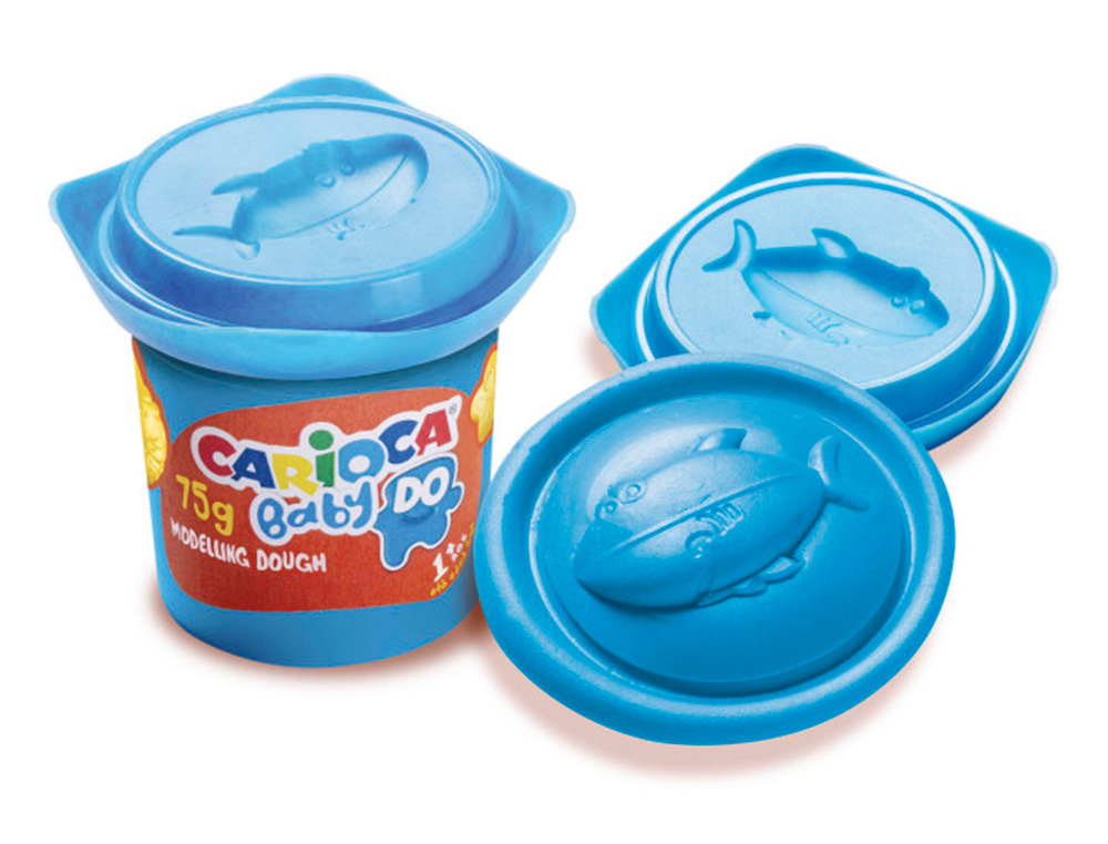 CARIOCA - Pasta de modelar baby dough bote 75 g set de 3 colores surtidos (Ref. 43179)