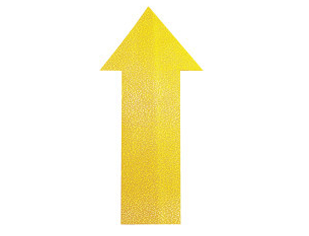 DURABLE - Simbolo adhesivo pvc forma de flecha para delimitacion suelo amarillo 200x100x0,7 mm pack de 10 (Ref. 1705-04)