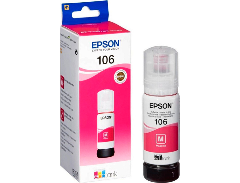 EPSON - Ink-jet 106 ecotank magenta ink bottle et-7700 / et-7750 (Ref. C13T00R340)