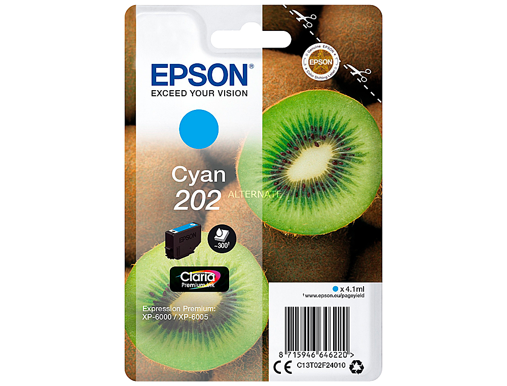 EPSON - Ink-jet 202 xp-6000 / xp-6005 / xp-6100 / xp-6105 cian 300 pag (Ref. C13T02F24010)