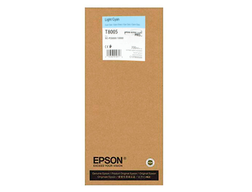 EPSON - Ink-jet singlepack light cian t800500 ultrachrome pro 700ml (Ref. C13T800500)