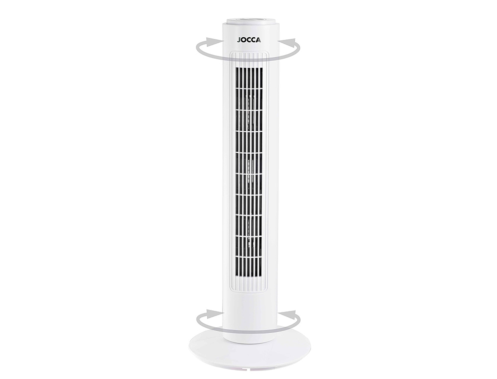 JOCCA - Ventilador de torre 3 velocidades 45w sistema oscilacion altura 730 mm 730x170x170 mm (Ref. 1469)