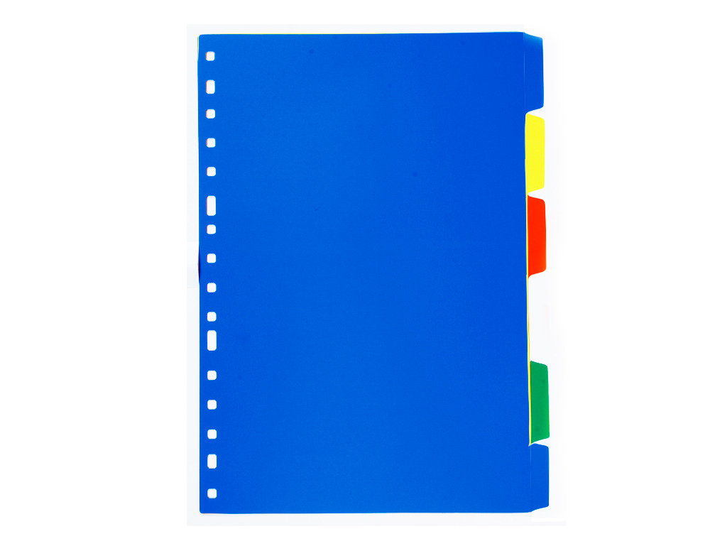 LIDERPAPEL - Separador plastico juego de 6 separadores folio 16 taladros (Ref. SP07)