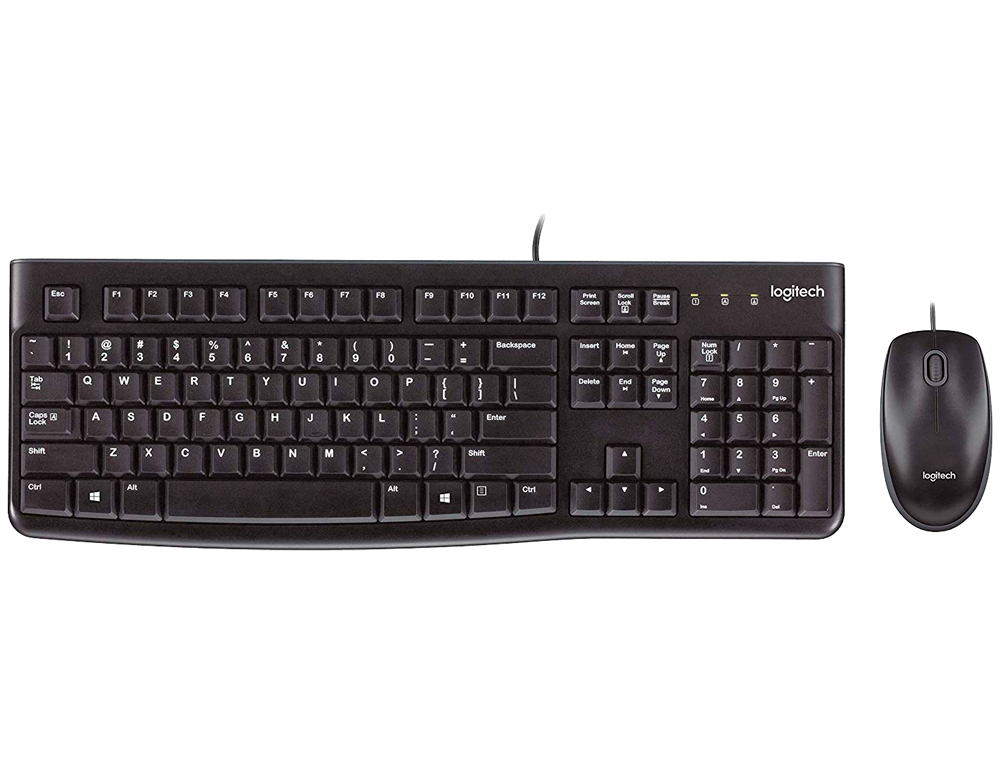 LOGITECH - Set teclado + raton mk120 usb con cable negro (Ref. 920-002550)