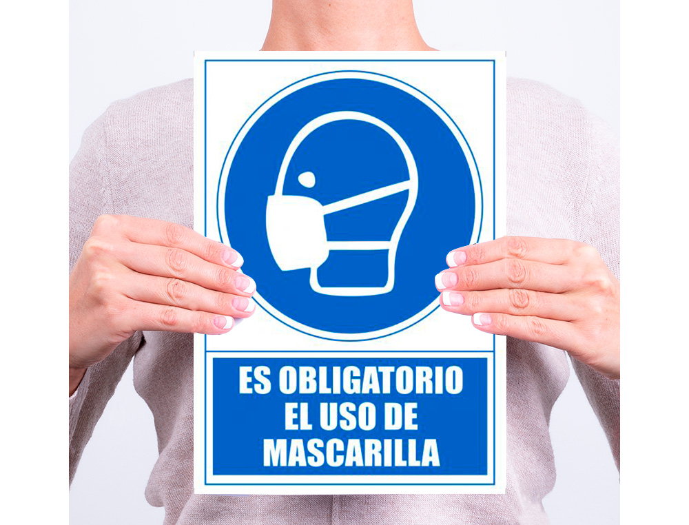 ARCHIVO 2000 - Pictograma obligatorio el uso de mascarilla pvc color azul 210x297 mm (Ref. 6173-11 AZ)