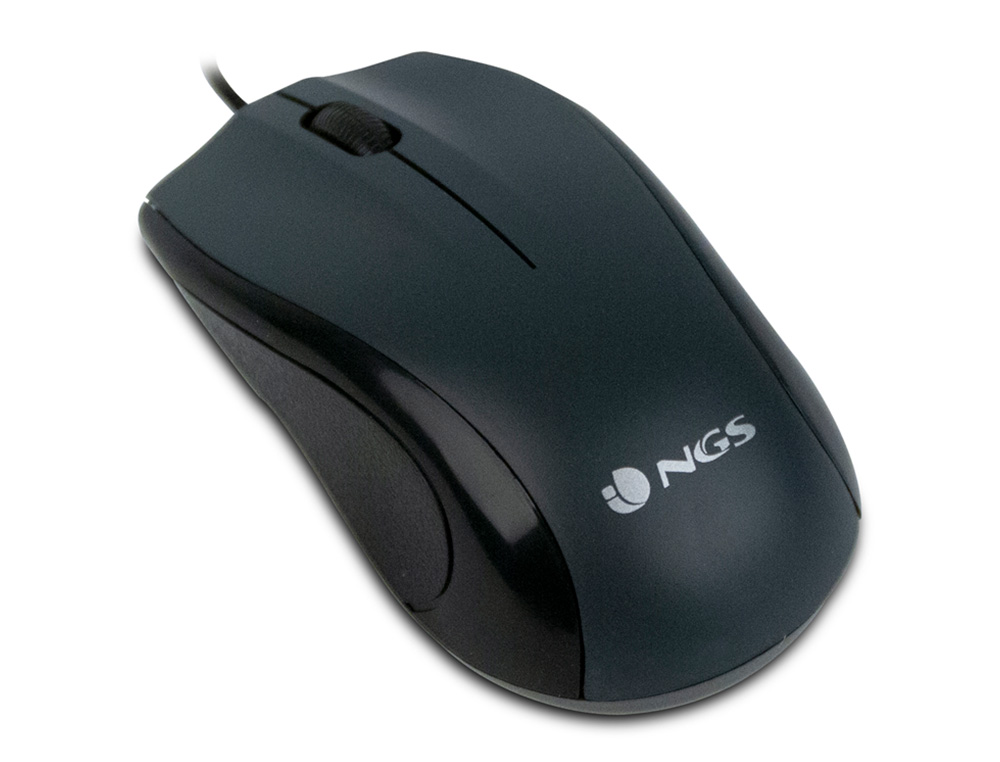 NGS - Raton wired mist optico con cable 1000 dpi ambidiestros usb color negro (Ref. MIST)