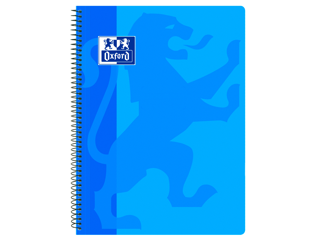 OXFORD - Cuaderno espiral school classic tapa polipropileno folio 80 hojas cuadro 4 mm con margen azul (Ref. 400106965)