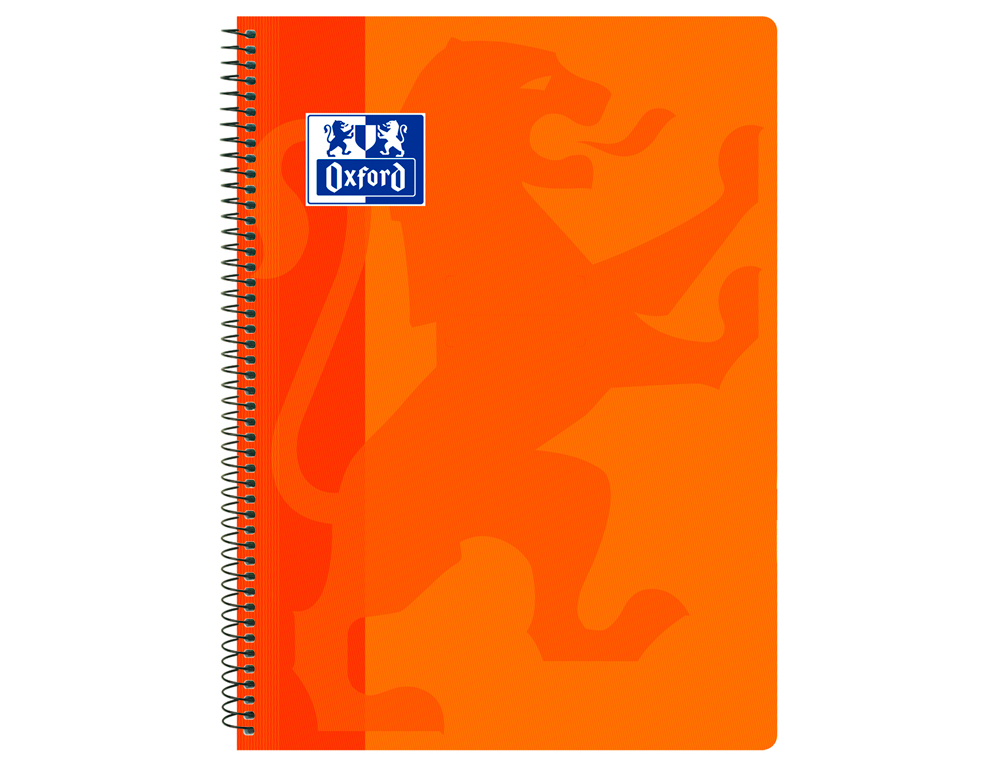 OXFORD - Cuaderno espiral school classic tapa polipropileno folio 80 hojas cuadro 4 mm con margen (Ref. 400079665)
