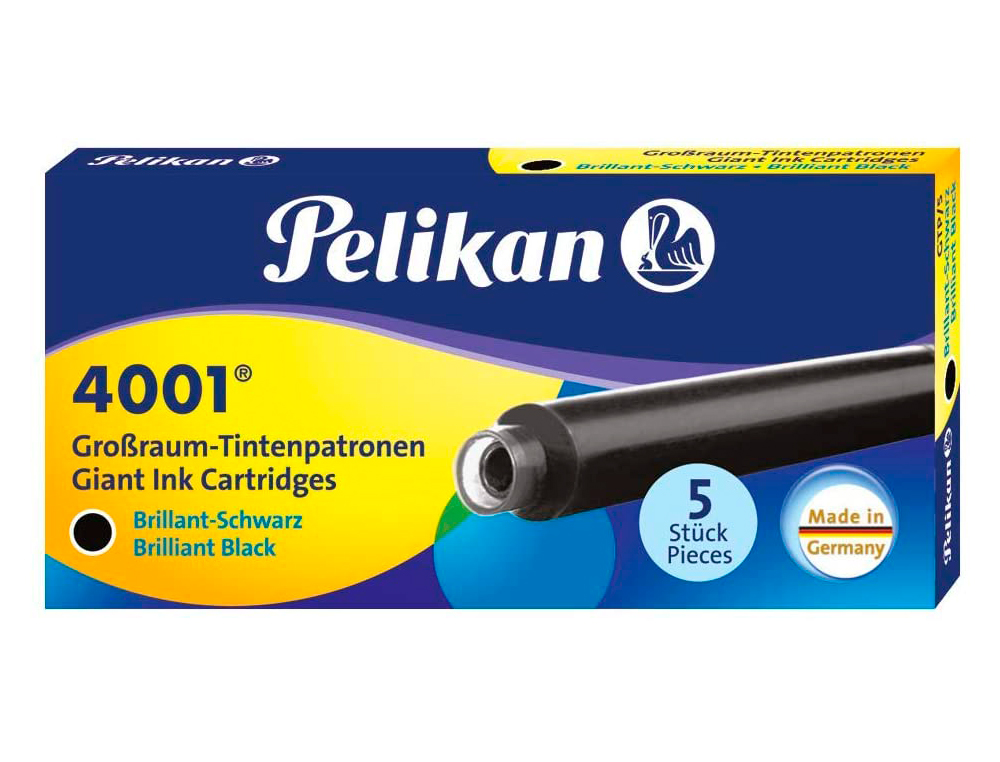 PELIKAN - Tinta estilografica gtp/5 negro caja de 5 cartuchos (Ref. 310615)