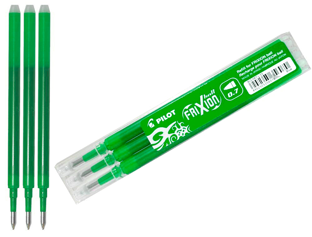PILOT - Recambio boligrafo frixion ball verde caja de 3 unidades (Ref. NRFXV)