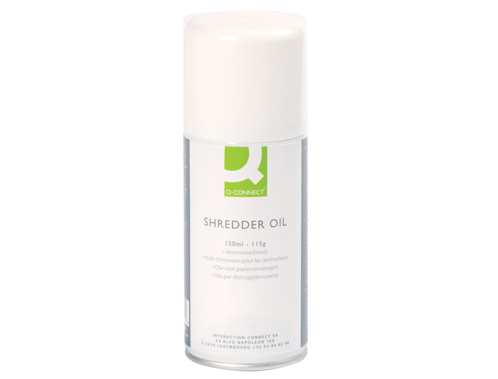 Q-CONNECT - Aceite lubricante en spray para destructora de documentos 150 ml (Ref. KF14455)