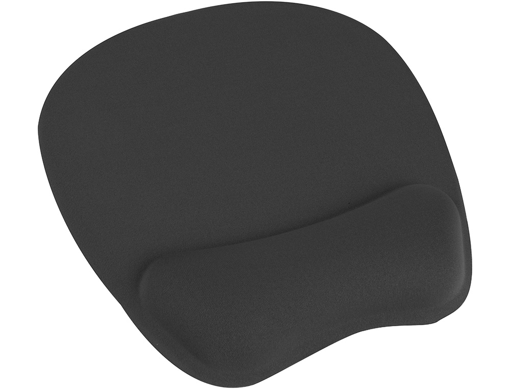 Q-CONNECT - Alfombrilla para raton con reposamuñecas ergonomica de gel color negro 225x240x20 mm (Ref. KF17230)