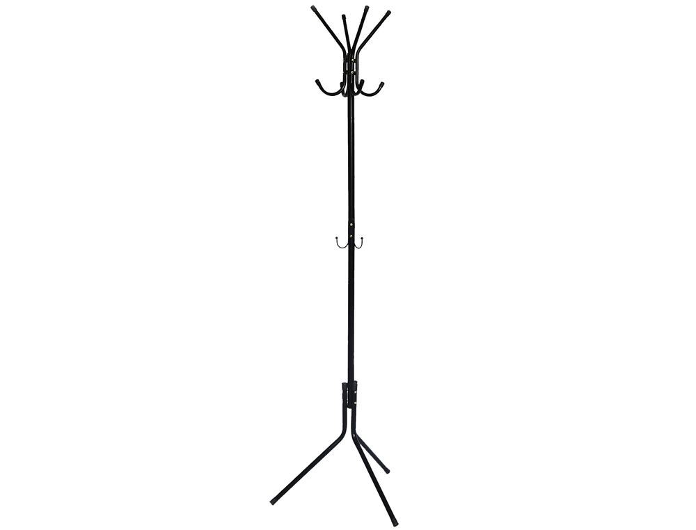Q-CONNECT - Perchero metalico negro 8 colgadores 173x51 cm (Ref. KF17116)