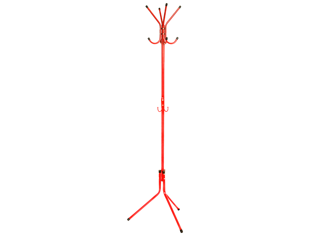 Q-CONNECT - Perchero metalico rojo 8 colgadores 173x51 cm (Ref. KF17118)