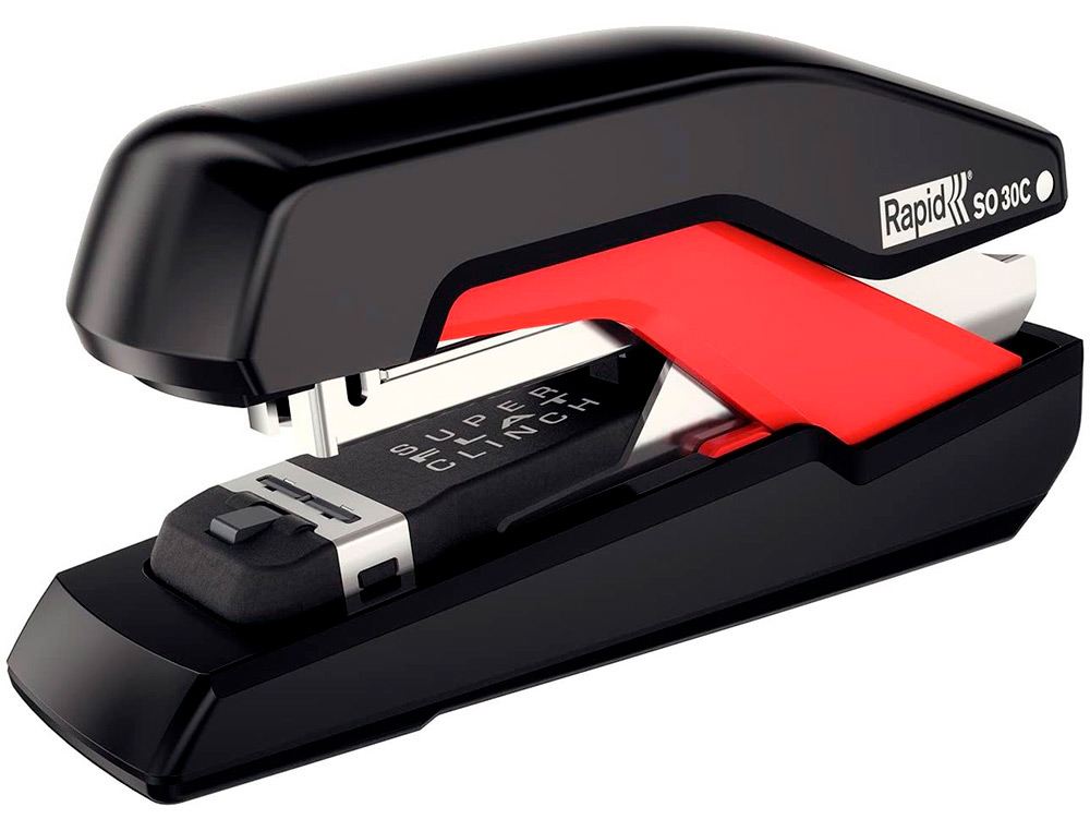 RAPID - Grapadora so30c plastico negro/rojo capacidad 30 hojas usa grapas omnipress 30 (Ref. 5000550)