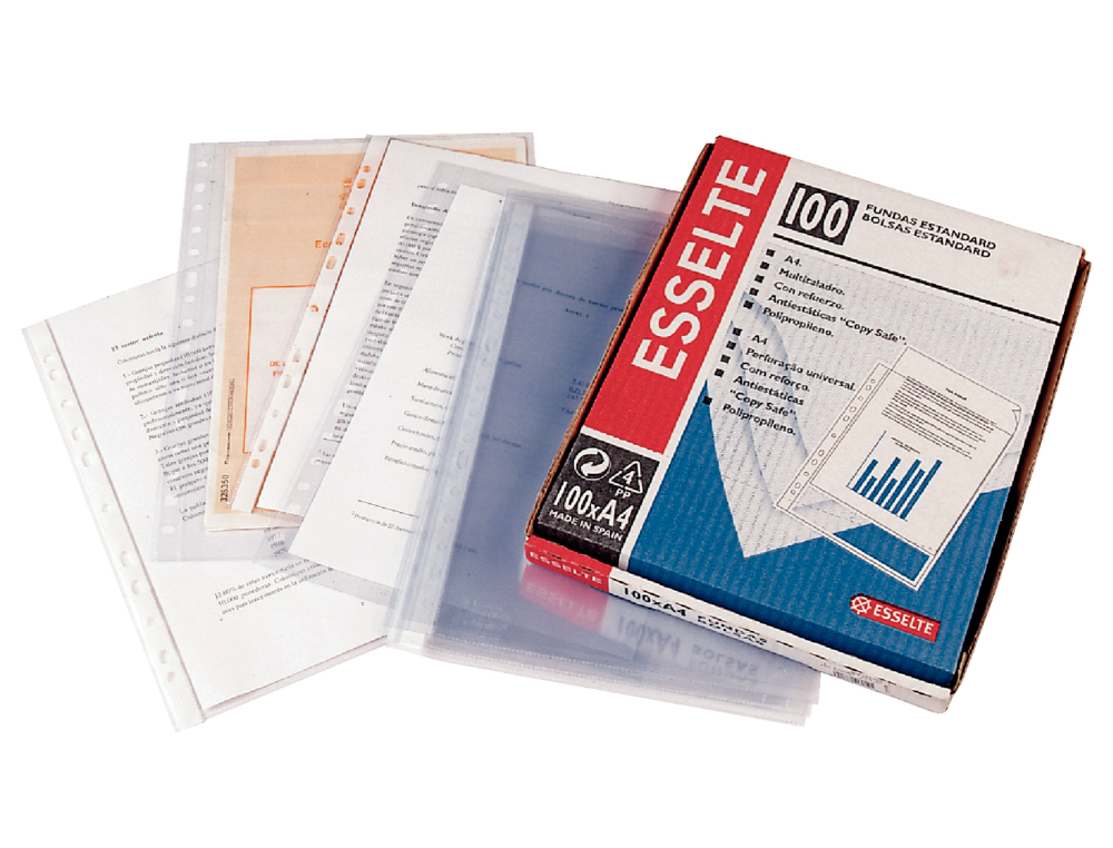 ESSELTE - FUNDA MULTITALADRO DIN A4 POLIPROPILENO 60 MC PIEL DE NARANJA CAJA DE 100 UNIDADES (Ref.23752(623897))