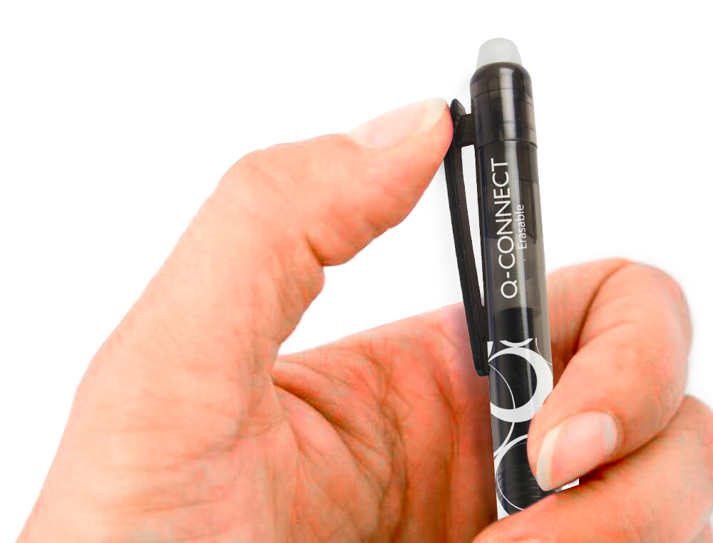 Q-CONNECT - BOLIGRAFO RETRACTIL BORRABLE 0,7 MM COLOR NEGRO