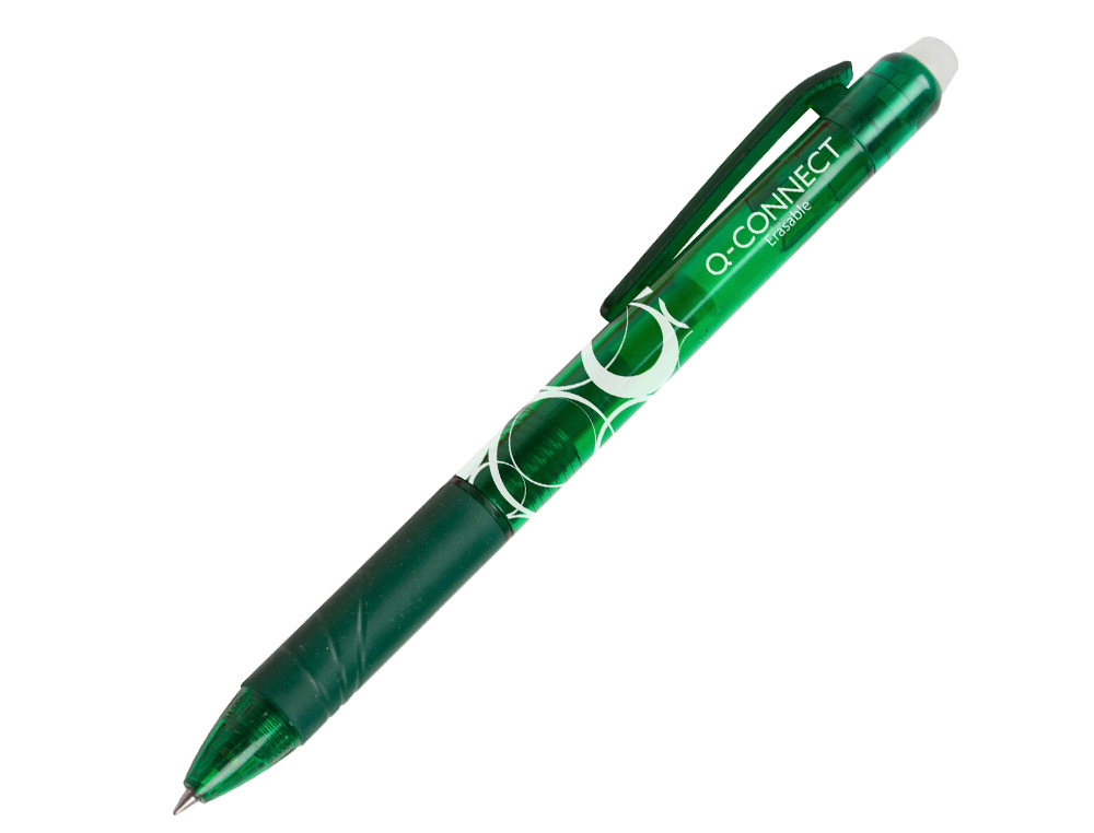 Q-CONNECT - BOLIGRAFO RETRACTIL BORRABLE 0,7 MM COLOR VERDE