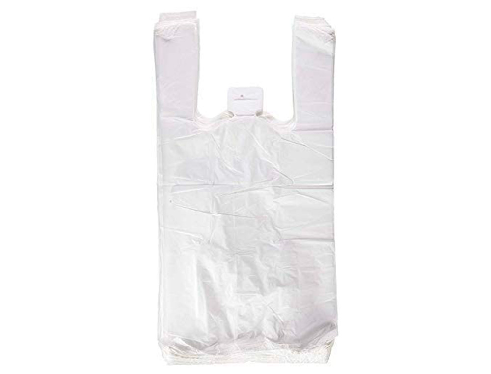 BLANCA - Bolsa camiseta reciclada 70% 50 mc 30x40 cm apta legislacion de bolsas 2021 (Ref. 3004044)