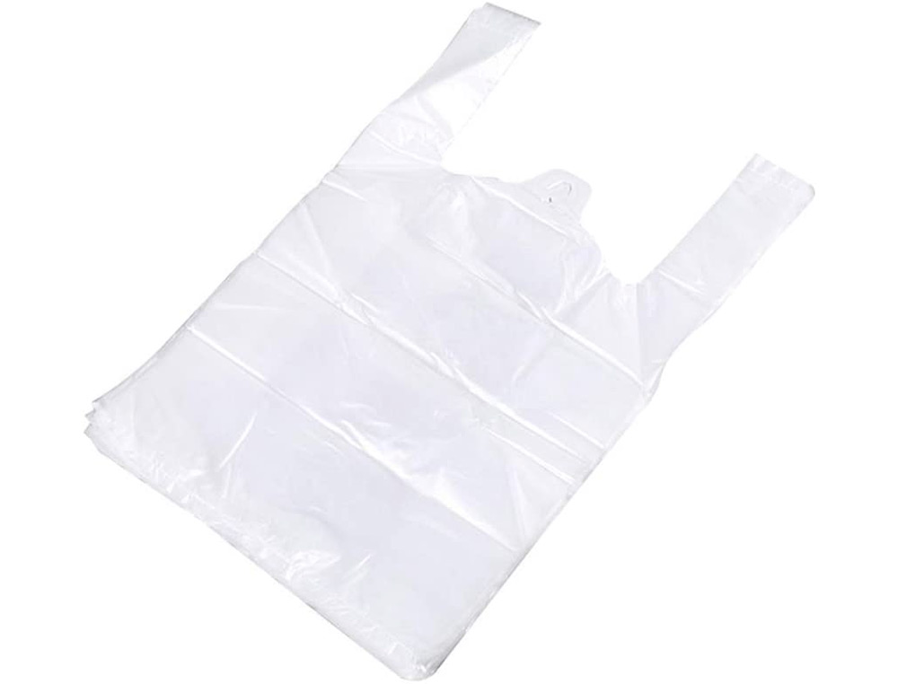 BLANCA - Bolsa camiseta reciclada 70% 50 mc 30x40 cm apta legislacion de bolsas 2021 (Ref. 3004044)