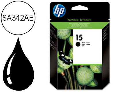 HP ( HEWLETT PACKARD ) - Cartuchos ORIGINALES Inyección De Tinta DJ810C 825X 840C 84 3C 845C 920 940 950 3820 SERIEOFFICEJET V40 5110 1150C 1170 C 1175C PSC500 700 N.15 NEGRO (Ref.C6615D)