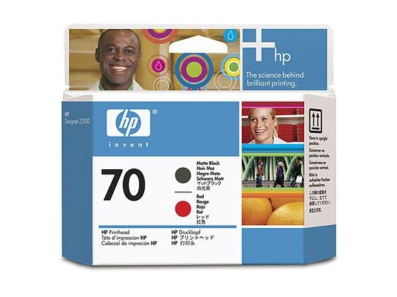 HP ( HEWLETT PACKARD ) - Cartuchos ORIGINALES Inyección De Tinta 70 Negro Mate+Rojo Pack 2 (Ref.C9409A)