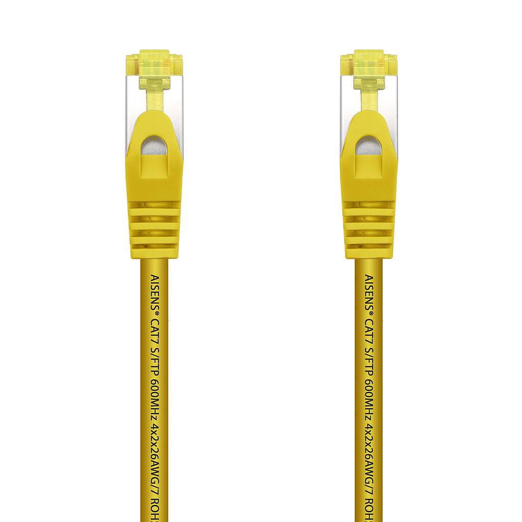 AISENS - CABLE DE RED LATIGUILLO RJ45 LSZH CAT.7 600 MHZ S/FTP PIMF AWG26, AMARILLO, 1.0M (Ref.A146-0474)