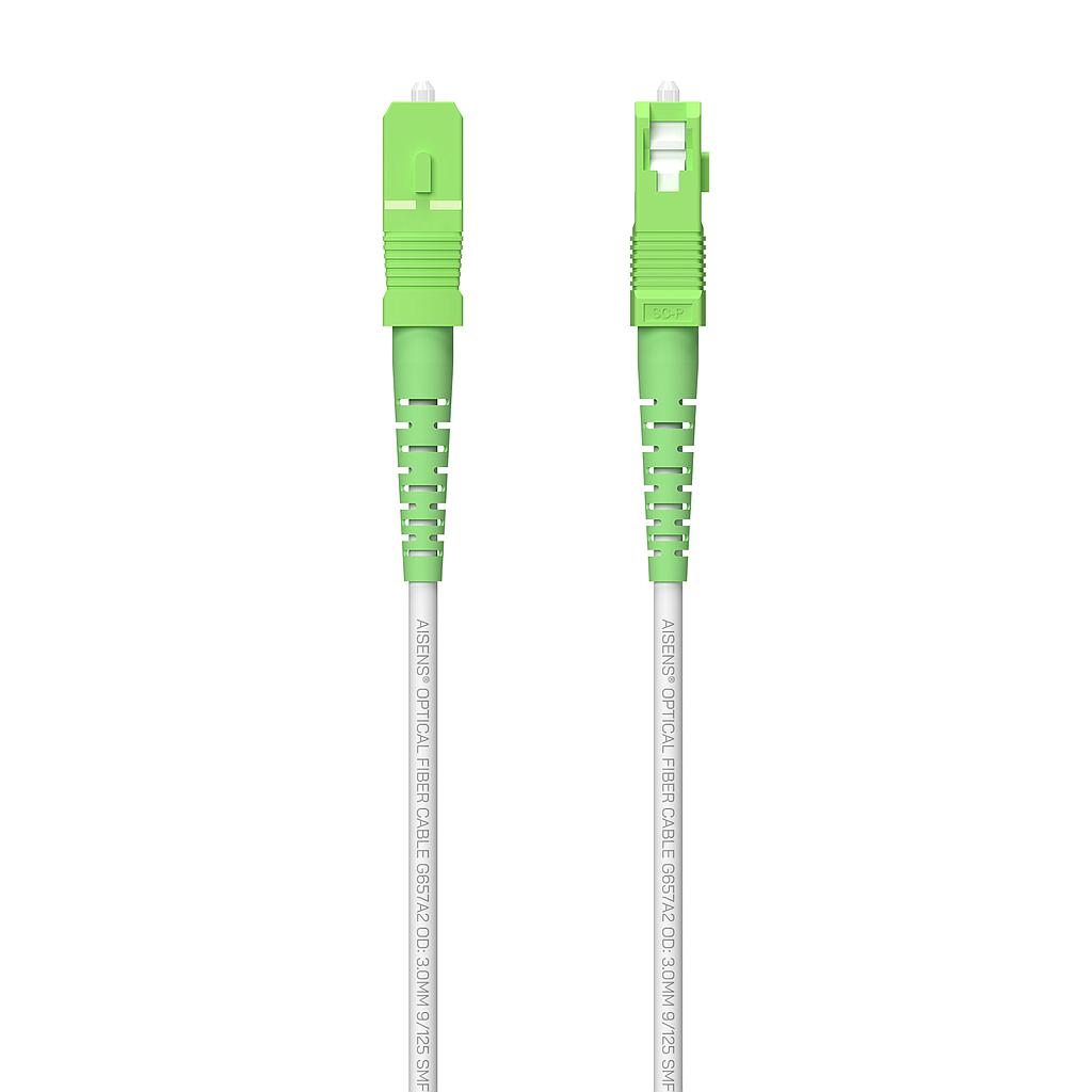 AISENS - Cable fibra optica latiguillo 250 M G657A2 3.0 9/125 SMF simplex CPR Dca LSZH, SC/APC-SC/APC, (Ref.A152-0621)