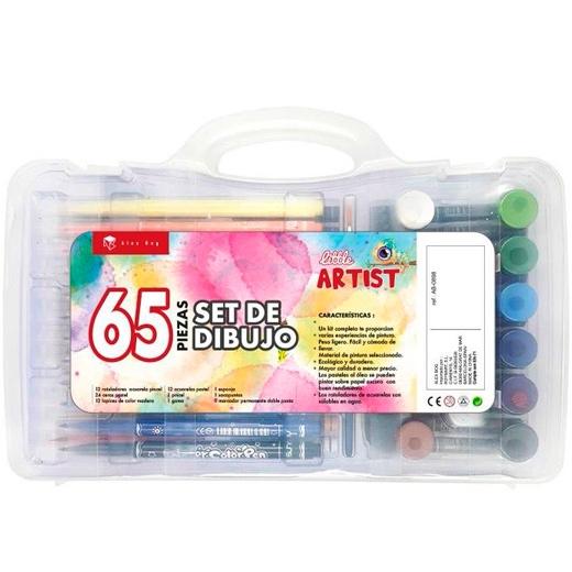 ALEX BOG - SET DE DIBUJO 65 ELEMENTOS ARTÍSTICOS COLORES SURTIDOS (Ref.AB-0898)