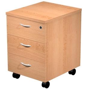 ARTEXPORT - CAJONERA PRESTO 3 CAJONES C/RUEDAS GUÍAS METÁLICAS CERRADURA HAYA -DESMONTADO- (Ref.60021-6/334234)