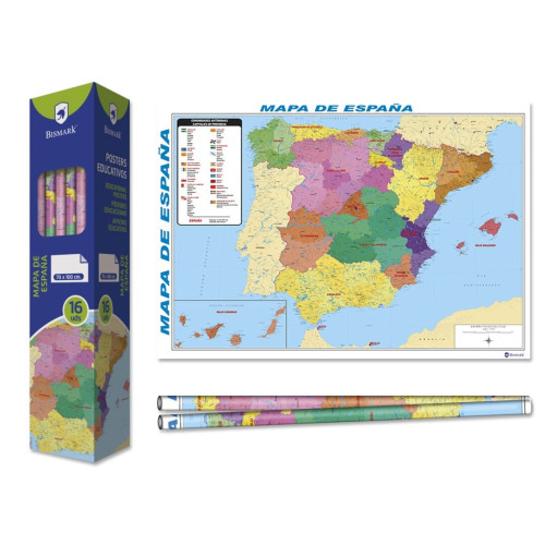 BISMARK - POSTER MAPA DE ESPAÑA 70X100 CM (Ref.329290)