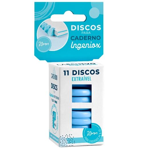 CARCHIVO - DISCOS PARA CUADERNO INGENIOX 30MM PLASTICO AZUL -ESTUCHE DE 11- (Ref.66144010)