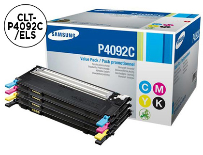 SAMSUNG - Toner Laser ORIGINALES P4092C Negro/Amarillo/Cyan/Magenta Pack 4 (Ref.CLT-P4092C/ELS)