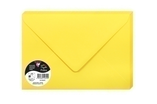 CLAIREFONTAINE - SOBRE POLLEN 162x229 120g AMARILLO SOL PAQUETE DE 20 (Ref.5562C)