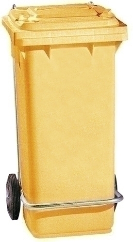 DARLIM - CONTENEDOR PROFESIONAL CON RUEDAS Y PEDAL 120 LITROS AMARILLO (Ref.P06037)