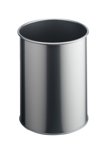 DURABLE - PAPELERA METALICA REDONDA 15 LITROS PLATA (Ref.330123)