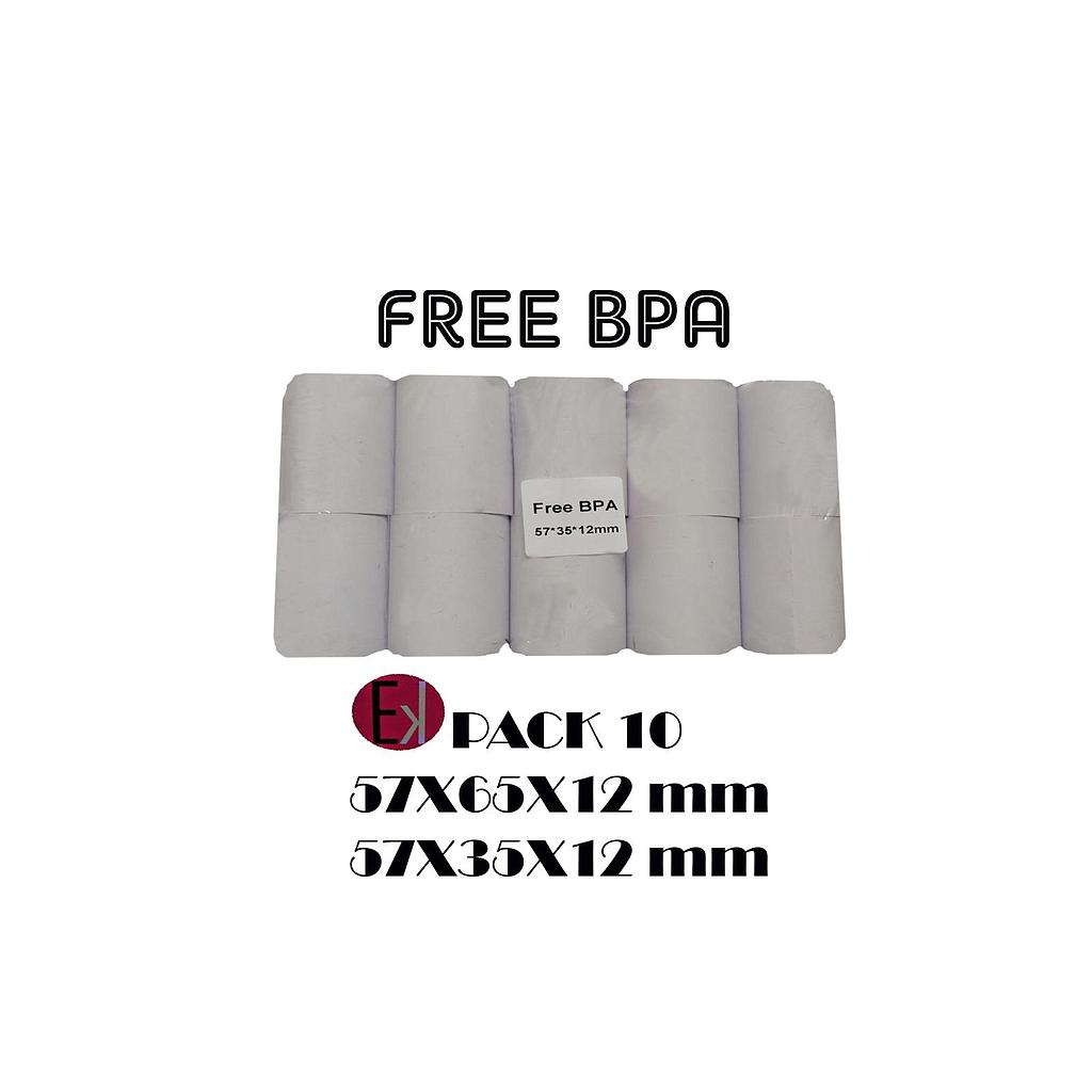 EKRIT - ROLLO TÉRMICO SIN BPA 57X55X12MM 65GRS -10U- (Ref.RT-EV03-57X55)
