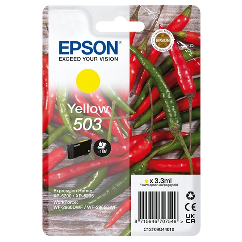 EPSON - Cartucho Amarillo 503 WF-2960dwf,WF-2965dwf, XP-5205 Pimiento (Ref.C13T09Q44010)