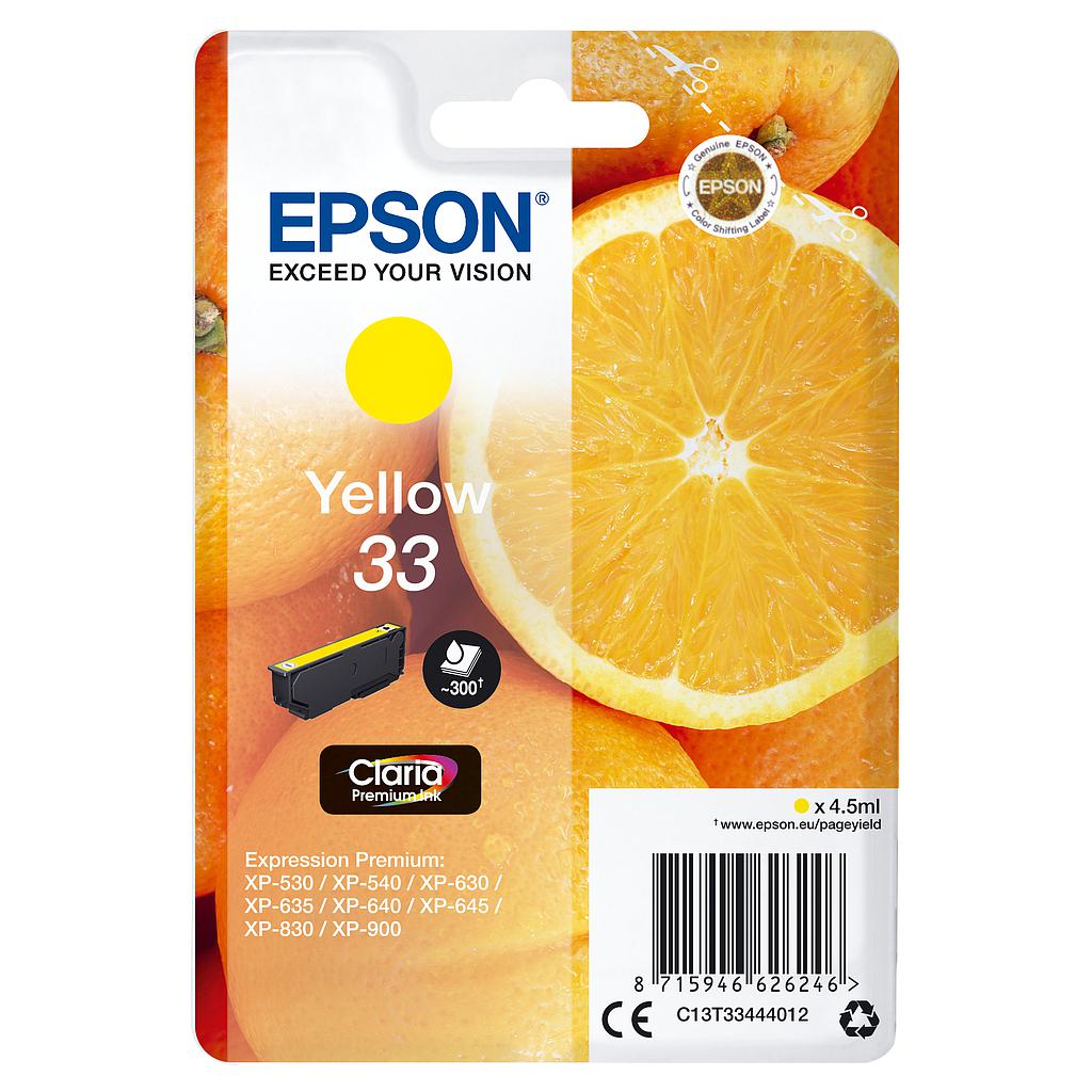 EPSON - Expression Home XP-530 Cartucho Amarillo RF+AM (Ref.C13T33444022)