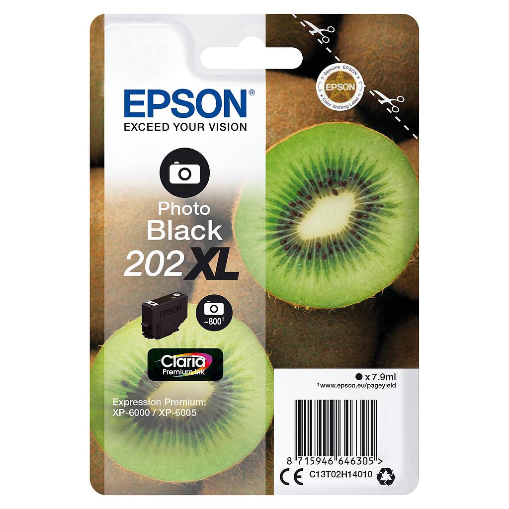 EPSON - Singlepack Photo Black 202XL Claria Premium Ink con RF (Ref.C13T02H14020)