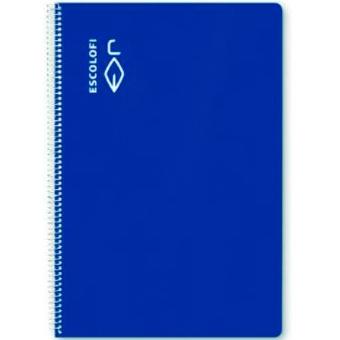 ESCOLOFI - LIBRETA ESPIRAL TAPA DURA 50H FOLIO 70GR MILIMETRADO 3X3X9 CM AZUL -5U- (Ref.180945505)