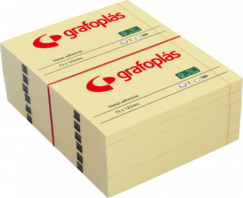 GRAFOPLÁS - PACK3 BLOC 100 NOTAS ADHESIVAS 40X50MM AMARILLAS GRAFOPLAS (Ref.65205360)