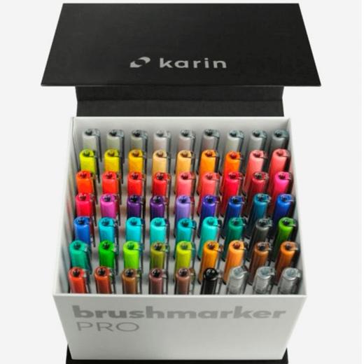 KARIN - ROTULADORES BRUSHMARKER PRO SET MEGA BOX 60 + 3 BLENDERS C/SURTIDOS (Ref.27C7)