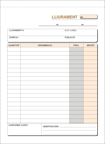 LOAN - TALONARIO CATALAN ENTREGAS 4º NATURAL (Ref.T-57/C)