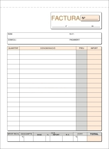 LOAN - TALONARIO CATALAN FACTURAS 4º NATURAL (Ref.T-6/C)