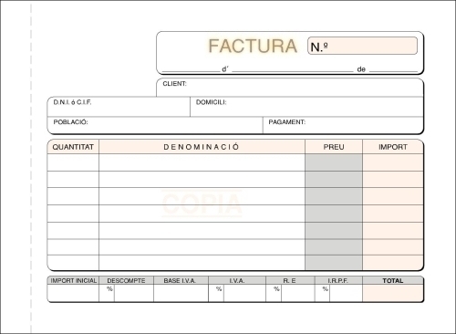 LOAN - TALONARIO CATALAN FACTURAS 8º APDO DUPLI (Ref.T-67/C)