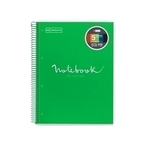 MIQUELRIUS - BLOC EMOTIONS NOTEBOOK 5 micro.tapa DURA A4 120h 90g CUADRIC.5x5 VERDE (Ref.46065)